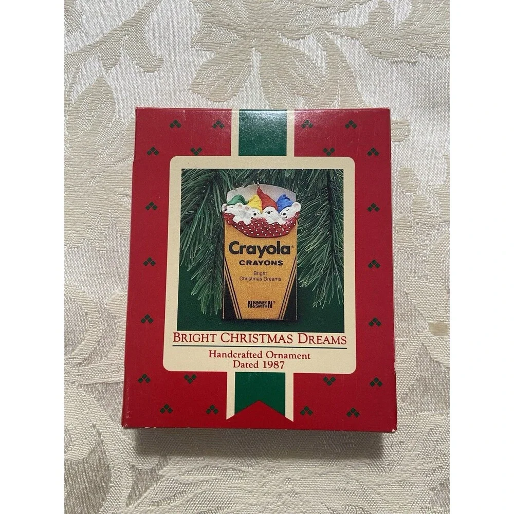 Vintage Hallmark 1987 Bright Christmas Dreams CRAYOLA Crayons Ornament Mice